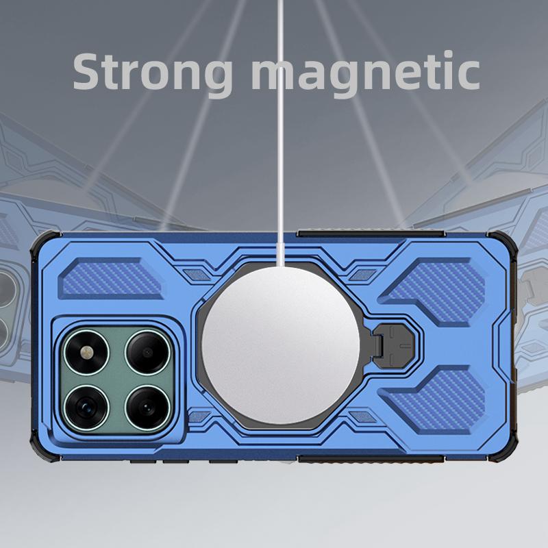 KEYSION Shockproof Magnetic Case for Motorola Edge 60 Fusion 5G Upright Live Ring Stand Phone Back Cover for MOTO Edge 60 60S 5G