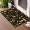 Watercolor Forest Mushroom Butterfly Door Mat Non Slip Indoor Entrance Rug Fairy Tale Wild Plant Insect Print Doormat