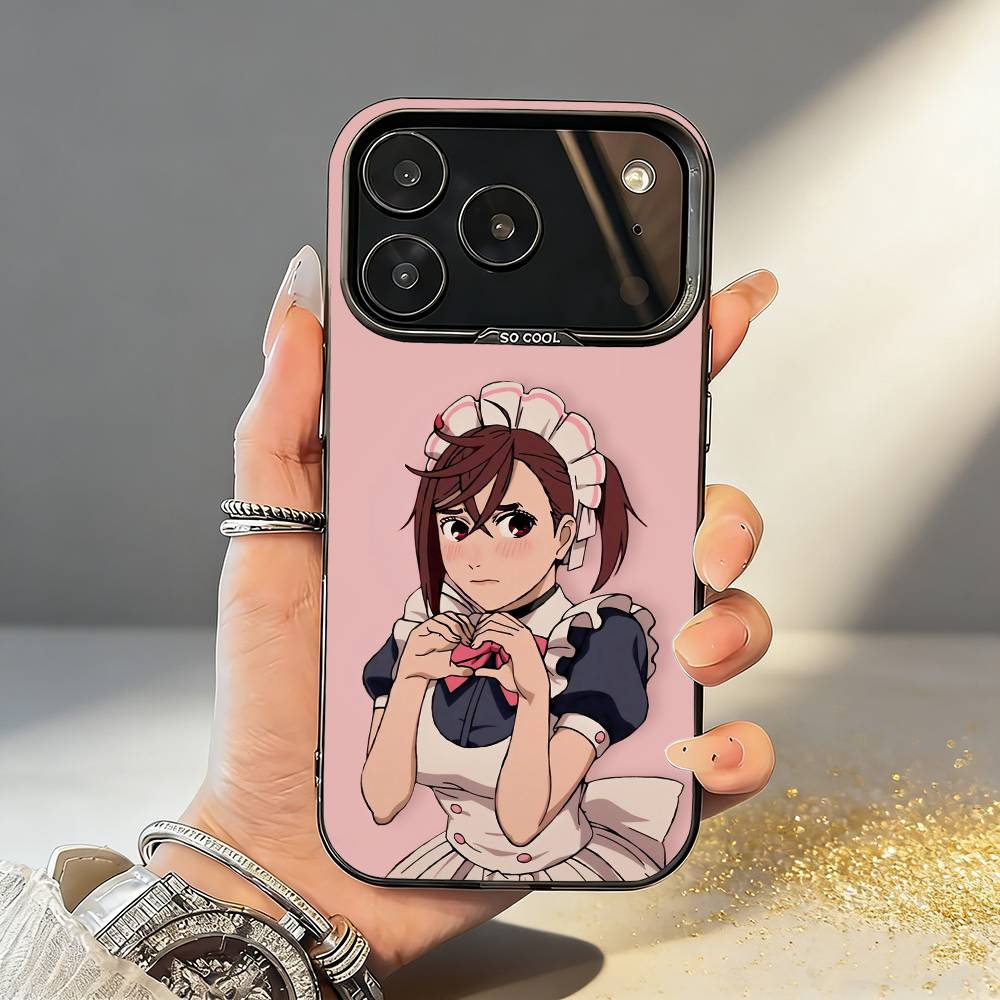 

M-Momo Ayase D-Dandadan Phone Case For iPhone17 16 15 14 13 12 Pro Max Grey Black Matte Laser Metallic Aurora Funda iPhone16promax