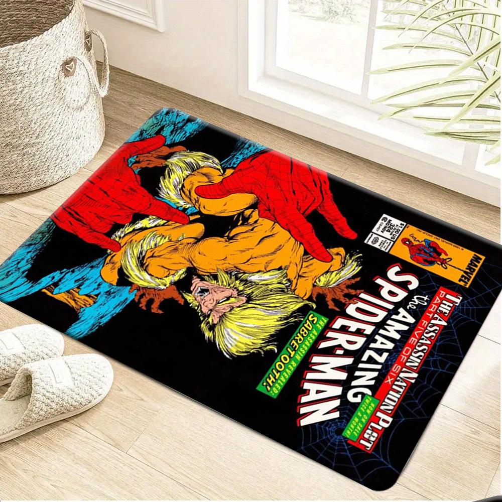 Marvel Printed Doormat with Spider-Man Red Web Design - Suitable for Living Room, Bedroom, Game Room Carpet, Door Mat/Outdoor