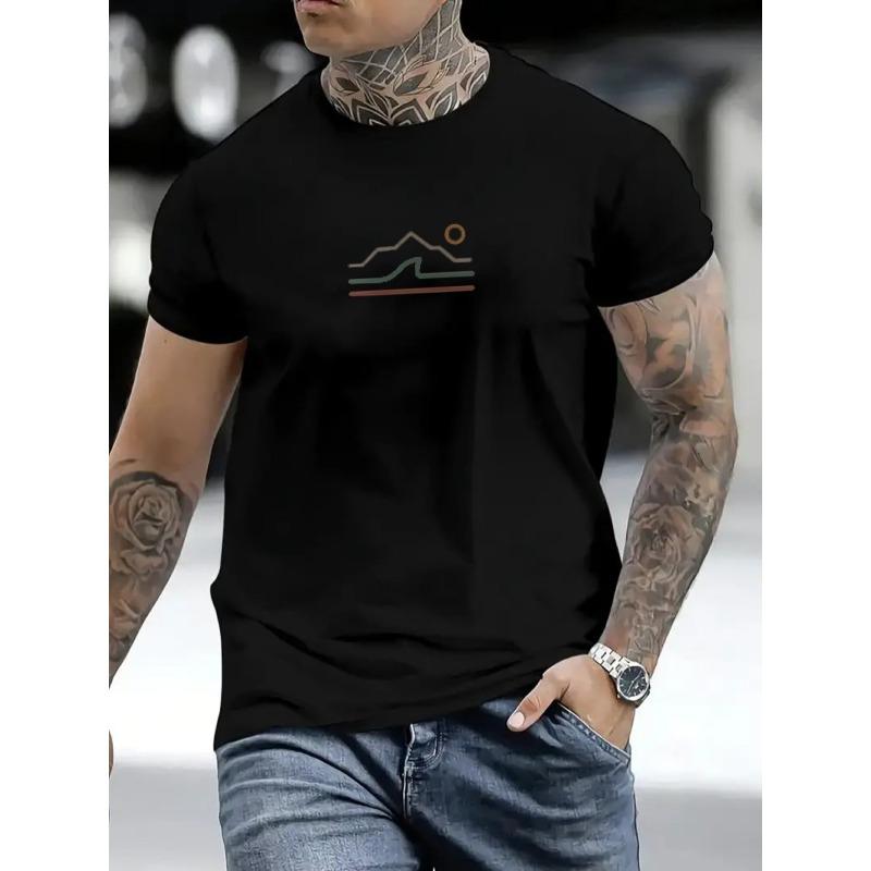 Europäische Größe Herren Lässiges Kurzarm-T-Shirt 1 Stück 100% Schwere Baumwolle - Bequemer Rundhalsausschnitt, Weiche Entzückende T-Shirts Tops