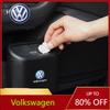 Valve Stems Caps For VOLKSWAGEN VW Car Clamshell Trash Bin Hanging Vehicle Garbage Dust Case Storage Box Black ABS For Volkswage