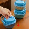 Leak-Proof Silicone Food Storage Containers with Handle Heat Resistant Food Airtight Bags Beverage Juice Cup 500/1000/1500ml