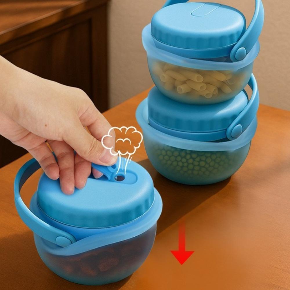 Leak-Proof Silicone Food Storage Containers with Handle Heat Resistant Food Airtight Bags Beverage Juice Cup 500/1000/1500ml