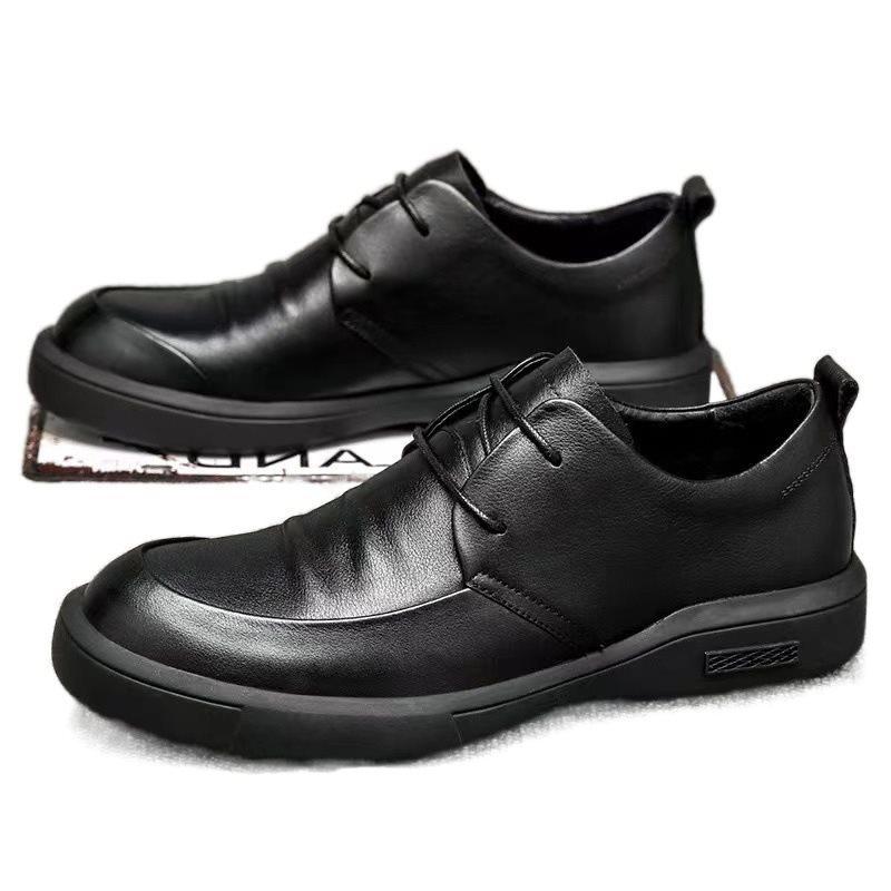 Men's shoes Spring and Autumn Business Men's casual shoes Soft soled British casual shoes Round toe leather shoes Men
