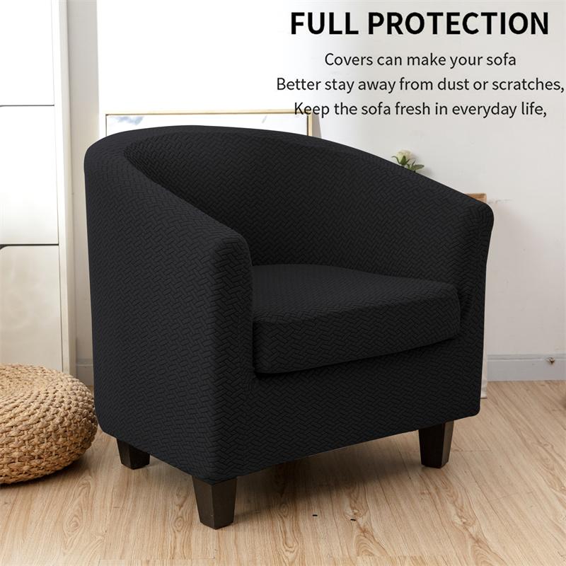 T Jacquard Stretch Tub ArmChair Cover Single Sofa Cover Club Sofa Slipcover for Living Room Couch Covers with Seat Cushion Case