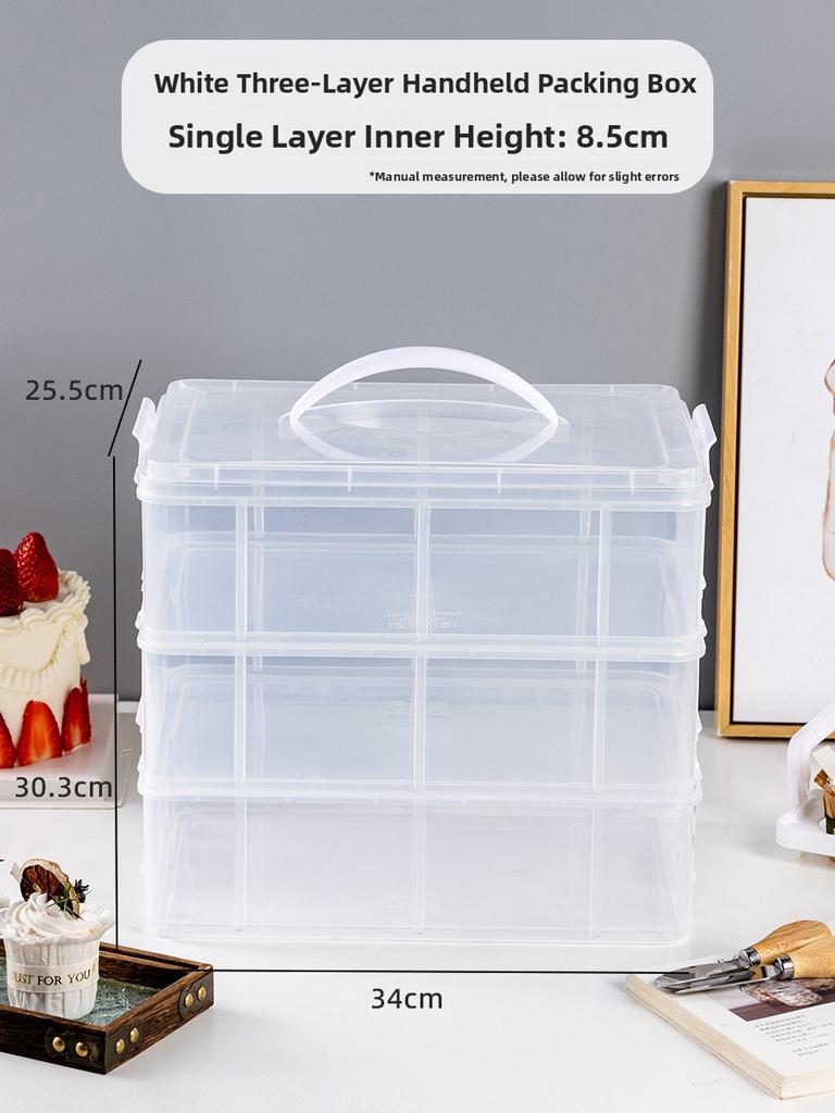 Reusable Transparent Cake Box Handheld Baking Preservation Base Tray for 6 Inch 8 Inch Cakes DIY Baking Tools Kitchen Supplies