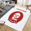 Custom Name,Bayer 04 Home Sofa Decoration for Living Room & Bedroom, Non‑Slip Play Flannel Floor Mat for Game Room