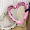 40 Inch Large Happy Birthday Heart Foil Balloon with Bowknot Stickers for Girlsfriend Wedding Party Balloons Decor Photo Props