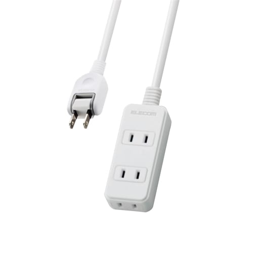 ELECOM Power Tap Lightning Guard Swing Plug 3 Ports 2m White T-KS02-2320WH