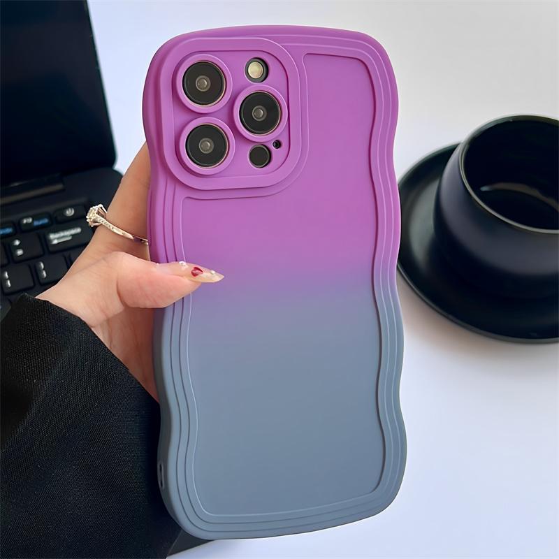 

Двойной градиентный мягкий чехол TPU для iPhone 16 Pro Max 15 Pro 14 Plus 13 12 11 Wave Border тонкий противоударный матовый чехол для телефона iPhone 11 горячий розовый/серый