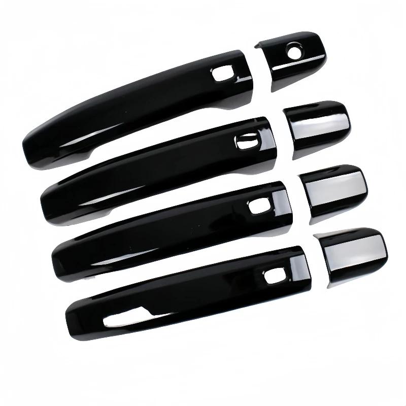 Door Handle Cover For Chevrolet Silverado GMC Sierra 2015- Glossy Black Carbon Fiber Chrome Car Trim Styling Accessories