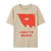 I Want To Believe Ufo Silhouette Big Chest Text Cotton Unisexs T Shirts Party Luxury Designer Tshirts Special T Shirt