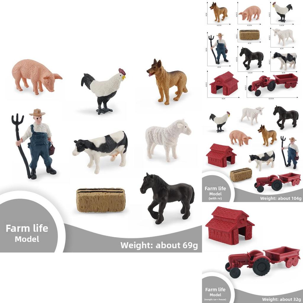 Farm Life Animal Figurine Set Pvc Farmyard Scene Model For Childrens Play And Collection