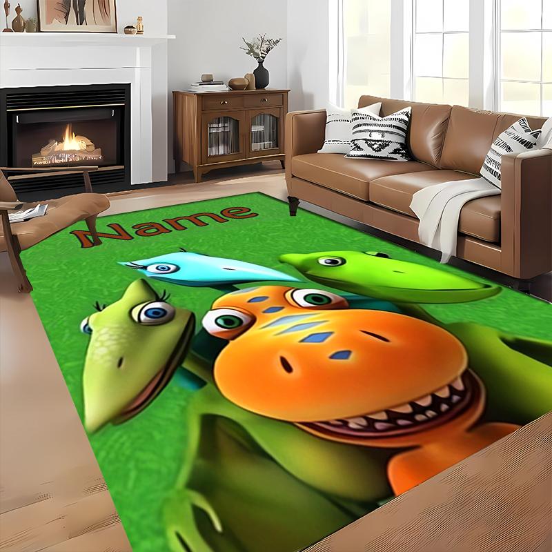 Custom Personalization Dinosaur Train Area Rug - Perfect For Kitchen, Bathroom,Laundry Room Decor Large Size Available,Gift All Seasons