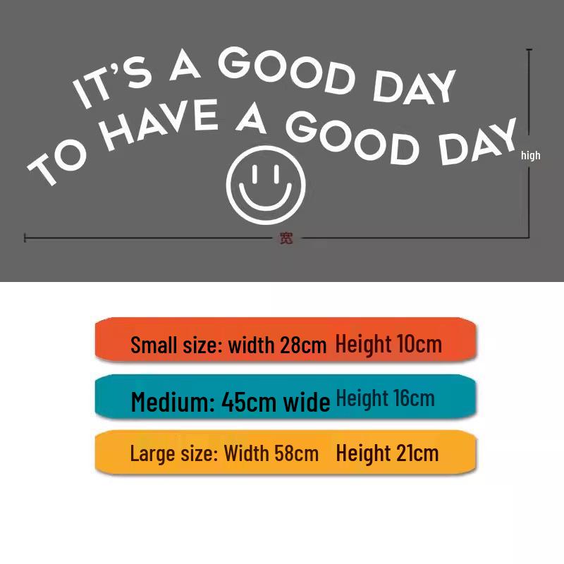 Creative 'Good Day' English Word Self-Adhesive Wall Stickers for Coffee Shop or Boutique Windows