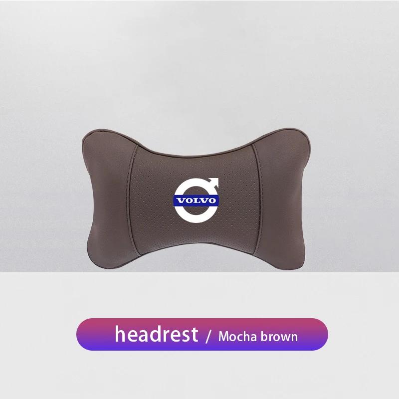 Leather Car Seat Headrest Memory Foam Comfort Neck Pillow Auto Interiors For Volvo Rdesign XC60 XC40 V60 V40 EX30 XC90 S60 V50