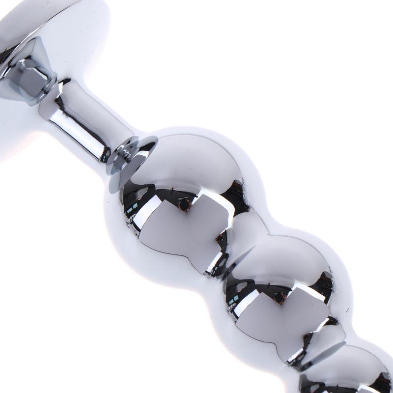 Metal Curved Anus Butt Plug,4 Beads Stimulating Anal Plugs Sex Toy, Prostate Massage,Analplug Buttplug Butplug With Jewelry Base