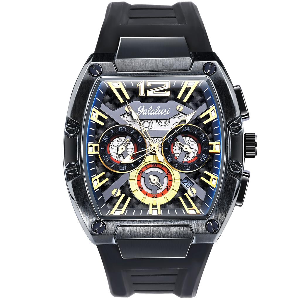 Wine Barrel Type Sports Men'S Watch Multi-Functional Waterproof Luminous Calendar Men'S Watch