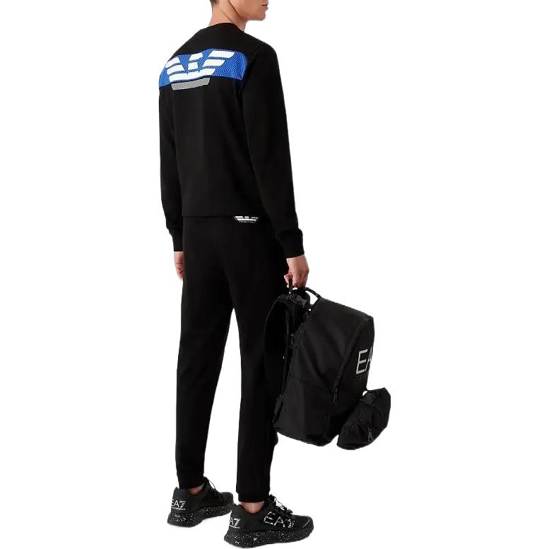 Emporio Armani EA7 FW22 Logo Print Crew Neck Long Sleeve Sweatshirt Men Sweatshirt Black 6LPM69-PJEQZ-1200
