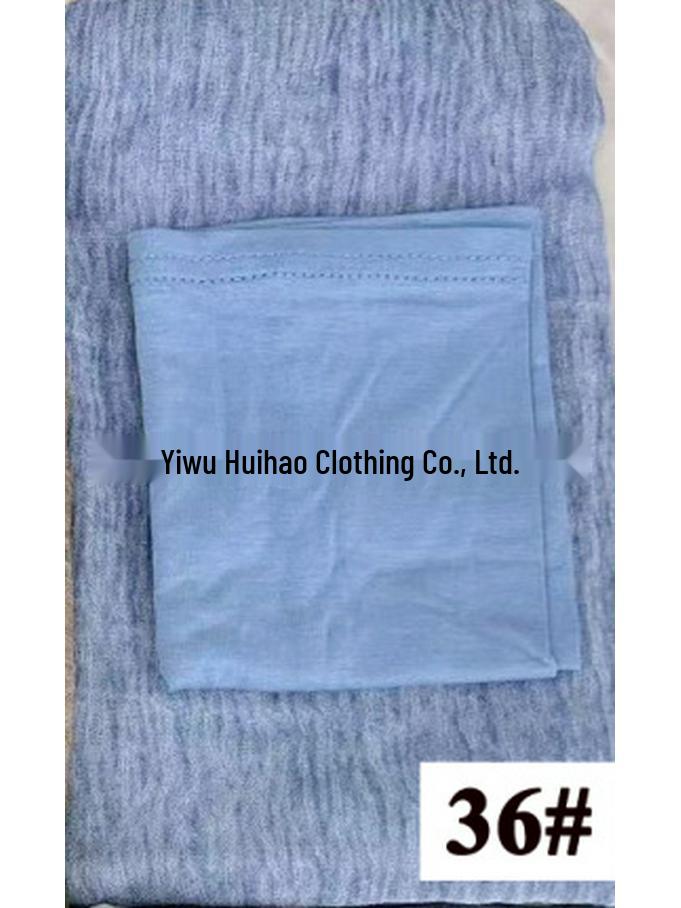 High-Texture Tie-Dye Rayon Headscarf Set: Soft, Wrinkled, Vintage-Style Muslim Shawl
