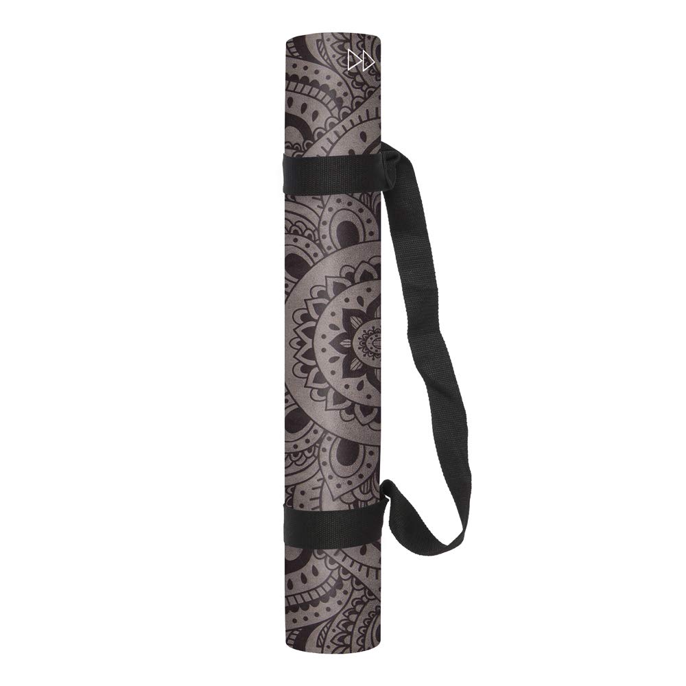 Yoga Design Lab Yoga Mat Thick Combo Mat with Strap Pilates Training Fitness Exercise Mat 3.5mm (Mandala Black.)