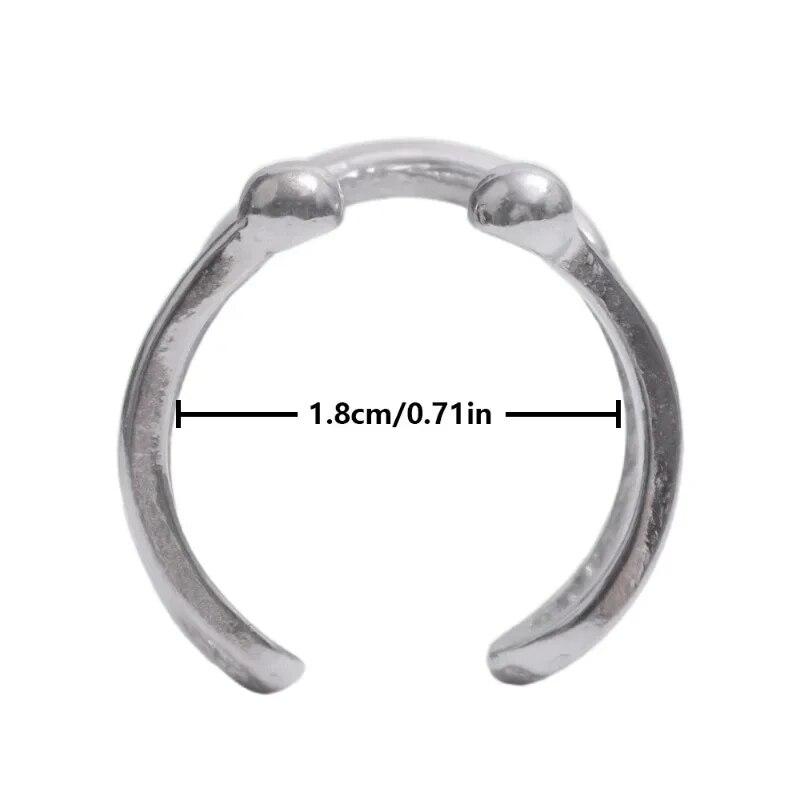 Smile Shape Ring for Women Girls Stainless Steel Rings Adjustable Opening Ring Fashion Jewelry Friend Gifts