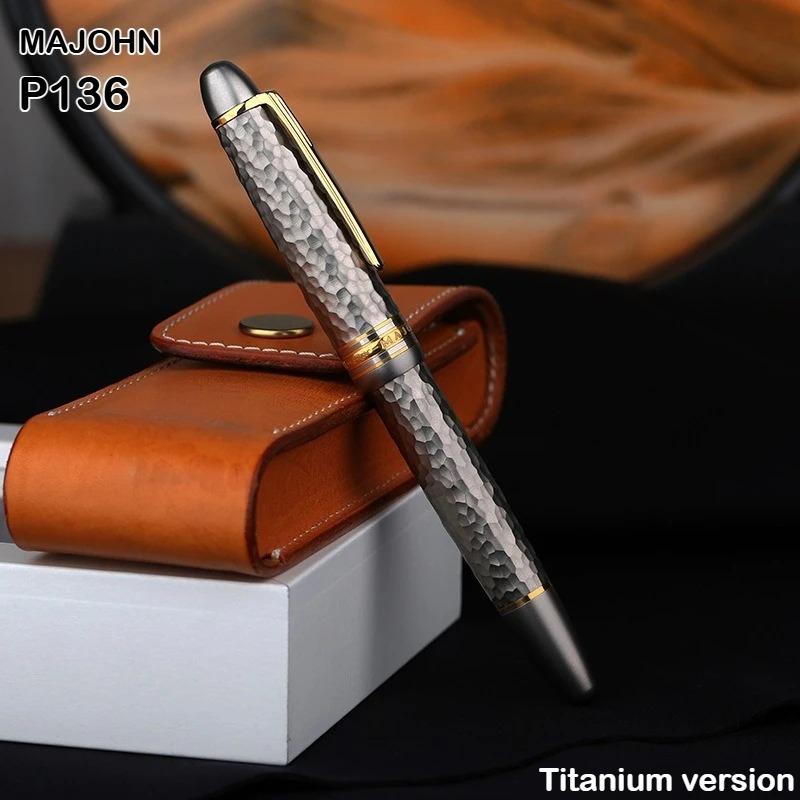 MAJOHN P136 Piston Fountain Pen Anti-slip with 3D EF/F Anti-slip Hammer Pattern Version Pen School Supplies Stationery