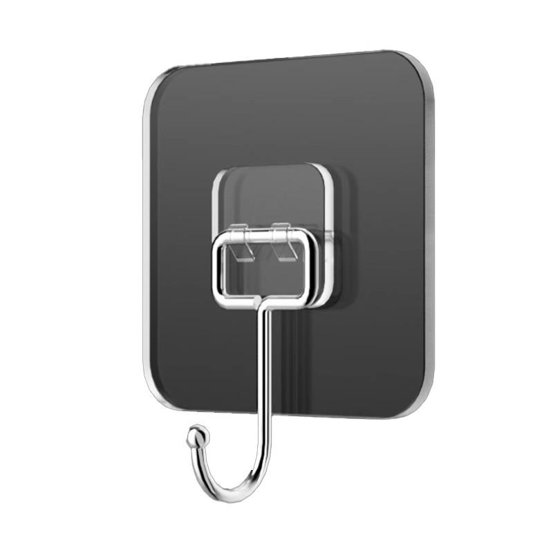 Transparent No-Drill Strong Adhesive Wall Hook for Bathroom & Kitchen