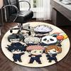 1 alfombra redonda con diseño de dibujos animados de anime, alfombrilla para silla de oficina, alfombra antideslizante para decoración del hogar