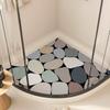 Cartoon Fan-shaped Shower Room Anti-slip Mat Bathroom Floor Mat Bathroom Bath Anti-slip Mat Curved Wire Ring Foot Mat