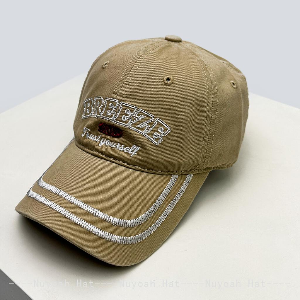 Baseball Striped Stitching Embroidered Letterings Alphabet KFashion Style Korean Women Men Her Him For Fresh Caps Peaked Hats Sunshade Personal