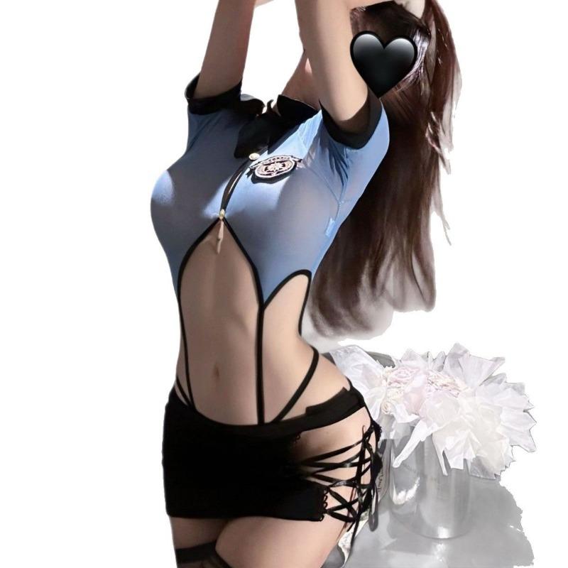 New Sexy Underwear Queen Night Seduction Tight Hip Skirt Night Os Policewoman Suit