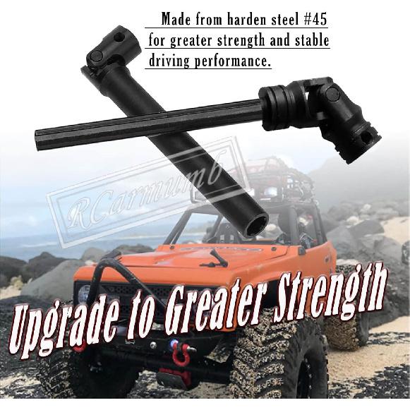 RC Drive Shaft Universal Upgrades for 1/10 Axial SCX10 II Redcat D90 Gen7/Pro RC4WD GEN8 SCX10 2, Rcarmumb 2pcs RC Crawler Driveshaft,Harden Steel