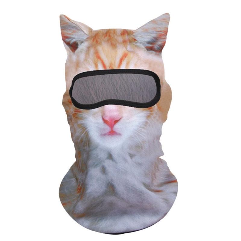 

3D Cats Pattern Head Cover for Cycling and Outdoor Sport Breathable Elastic Ice Silk Head Mask for Various Activity