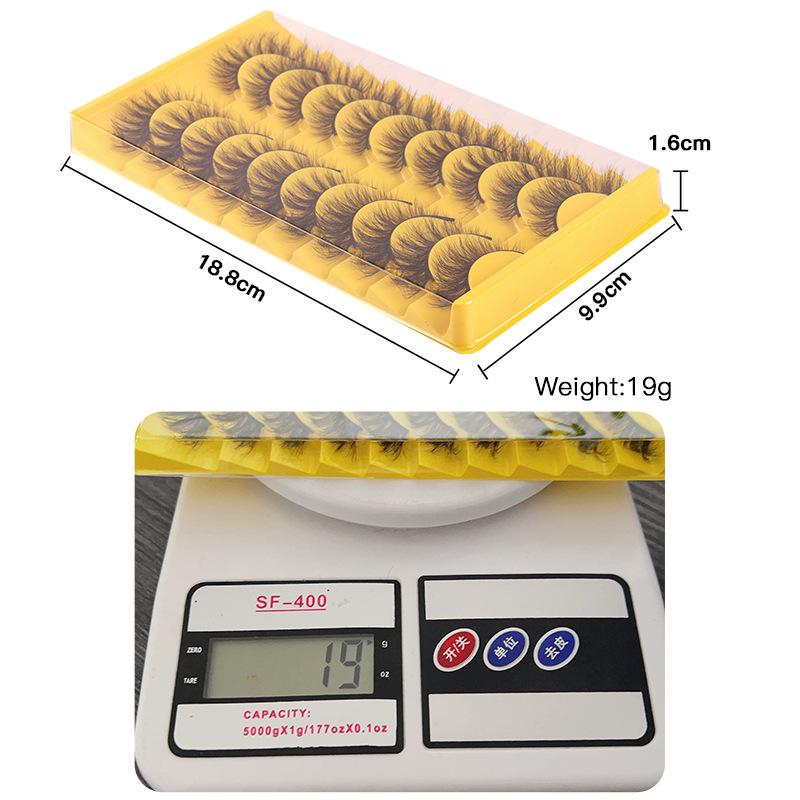 10 Pairs Of Cat Eye False Eyelashes 3D Messy Curled Eyelashes Imitation Mink False Eyelashes