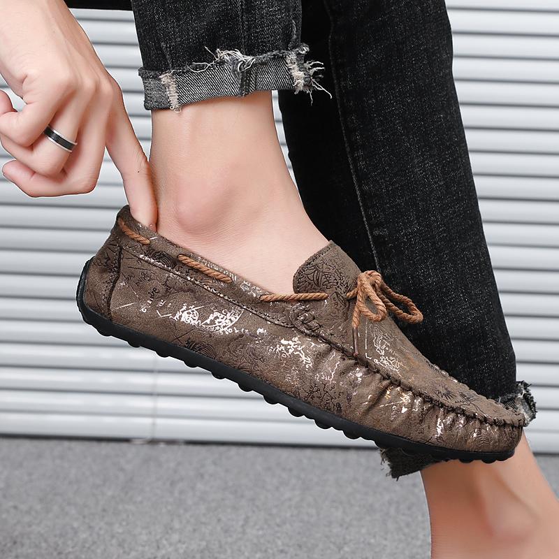 Mode Neue Lässige Slipper Herren Weichsohlige Marken Mokassins Frühling Lederschuhe Bequeme Flache Sohle Outdoor Walking Freizeitschuhe