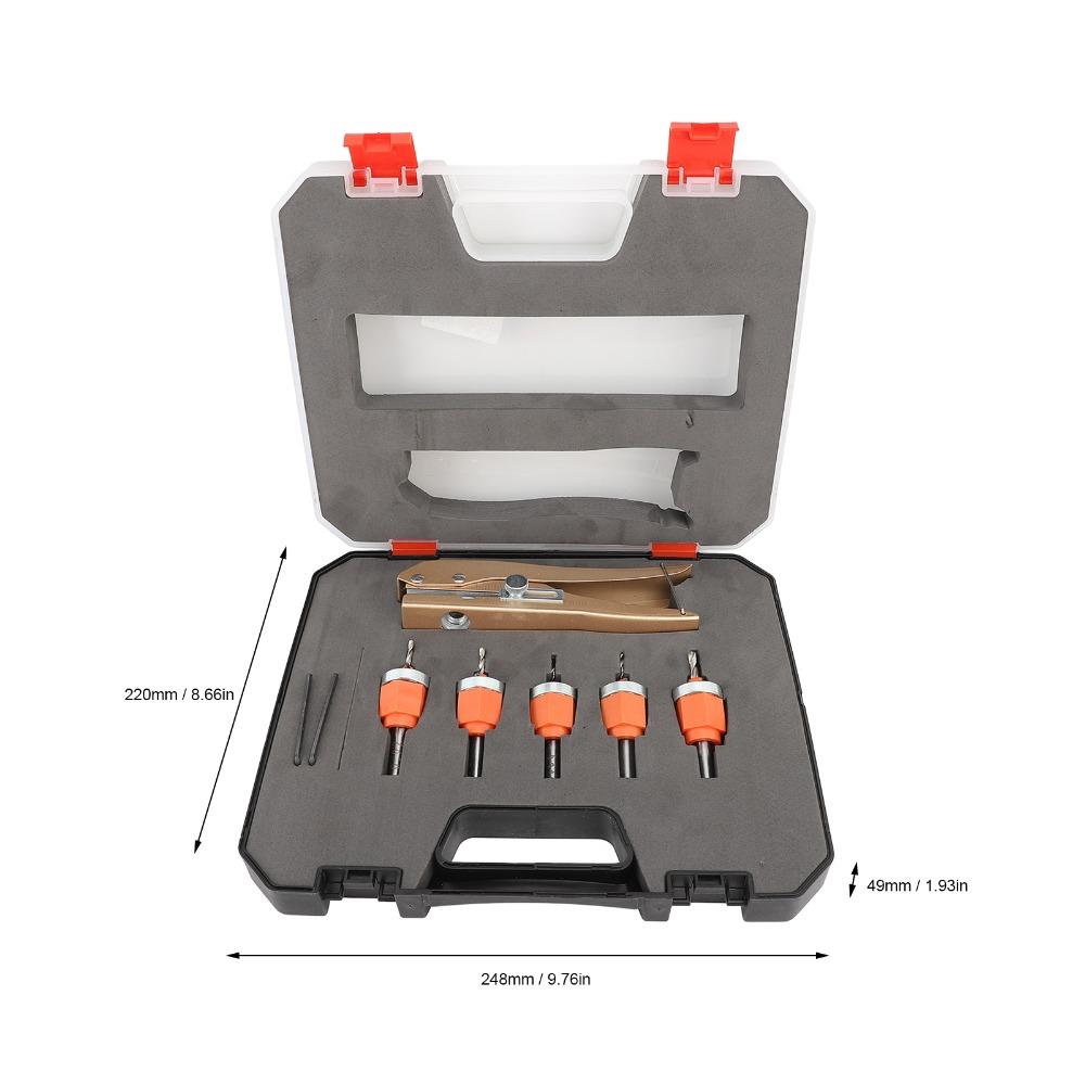 6pcs Adjustable Depth Countersink Drill Bit Set HSS Construction Adjustable Drill Bit  Woodworking