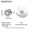 925 Silver Spring Pink Flower Charms Beads Fit Exquisite Bracelet DIY Women Birthday Jewelry Gifts
