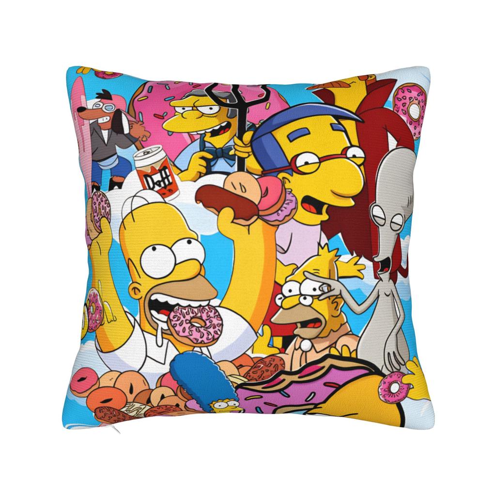 Funny S-Simpsons Family Cartoon Characters Pillow Case Vintage Pillow Cover Comfy Pillowcases For Wedding Party Home Decor