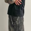 Punk Rock Çok Katmanlı Haç Pantolon Bel Zinciri Erkek Kadın Cüzdan Charm Kot Unisex Hip-Hop Takı Hediye