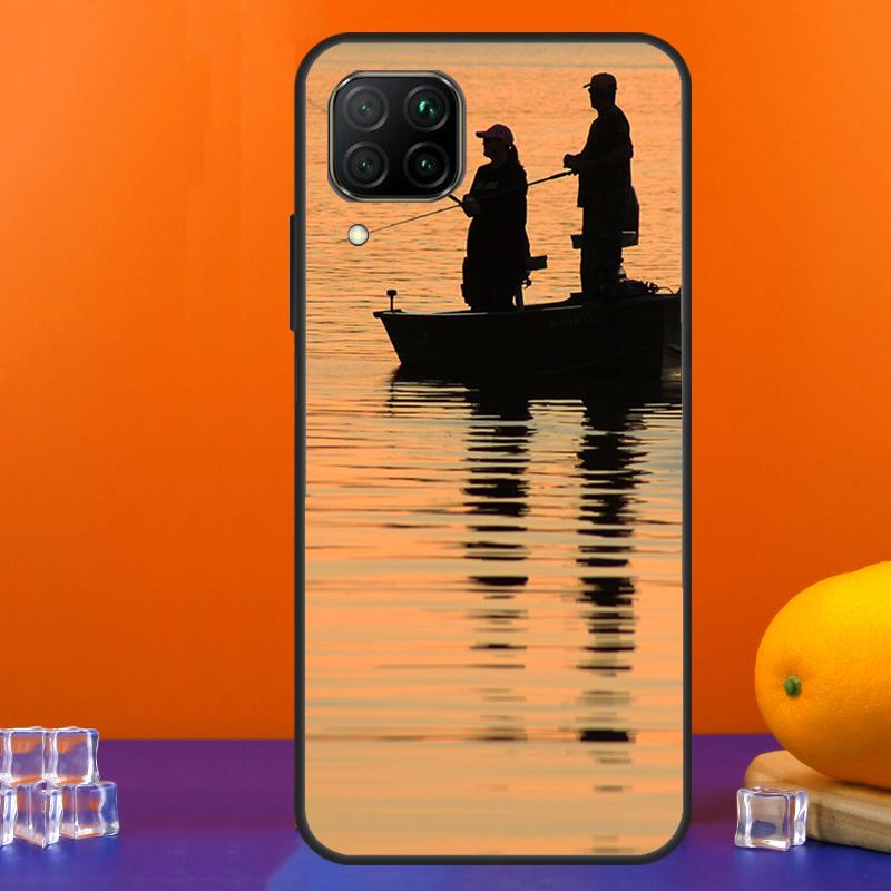 Barschfischen See Sonnenuntergang Angler Für Huawei Nova 7i 8i 11i 12i 12s 9 10 SE Y91 Y90 Y60 Y70 Y72 Y61 P30 P40 Lite P60 Pro Hülle