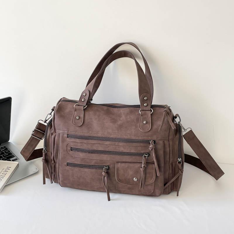 Stilvolle Wildleder Reisetasche Damen Mehrzweck-Tragetasche mit verstellbarem Schultergurt und Modischem Design
