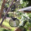 Outdoor Solar Powered Lantern Waterproof Hanging Butterfly Solar Lantern Warm Light Metal Hollow Pendant Light for Patio Yard