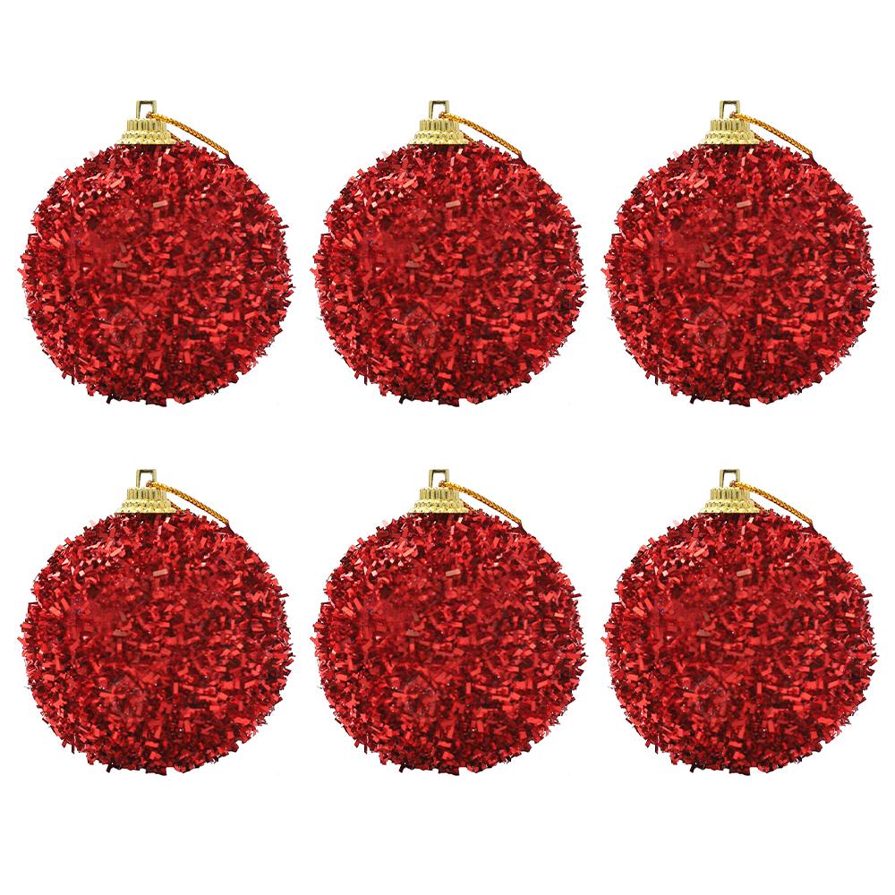 

6 шт. 6 см Красно-золотые Рождественские шары Украшение Подвесные елочные подвески для вечеринки Домашний декор Аксессуары Новый год 2026 6cm