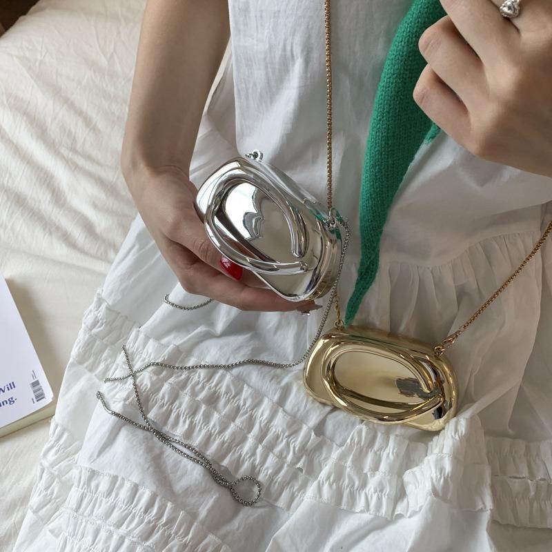 Trendy mini clutch bag, dinner bag, acrylic bag, metal handle, shoulder messenger bag, women