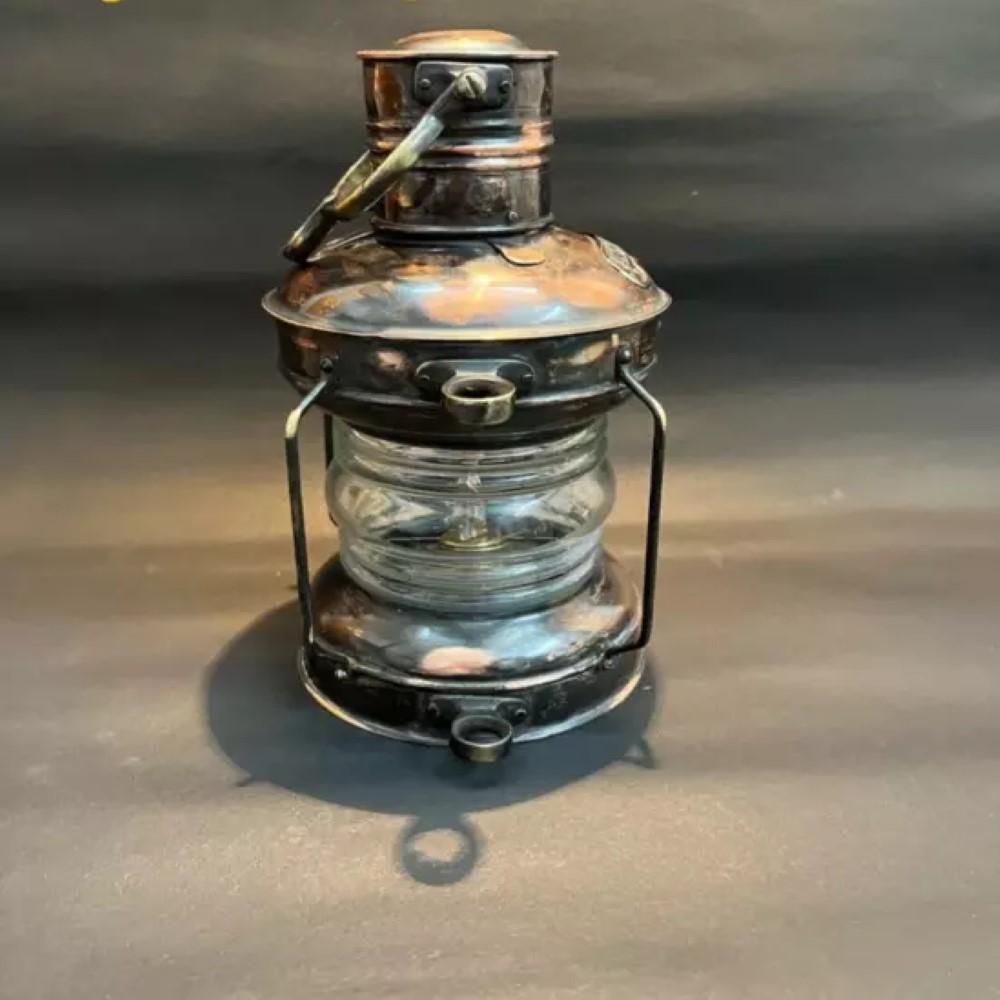 Nautical Brass Antique Oil Lantern – Burton Anchor Ship Lamp, 93.98 Cm