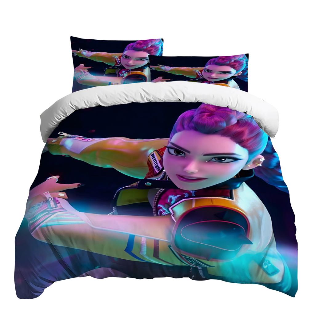 Duvet Cover Printed With Christmas Decoration Super Soft Brushed Microfiber Double Bed Comfortable Set With Zipper Closure And 2 Pillowcases