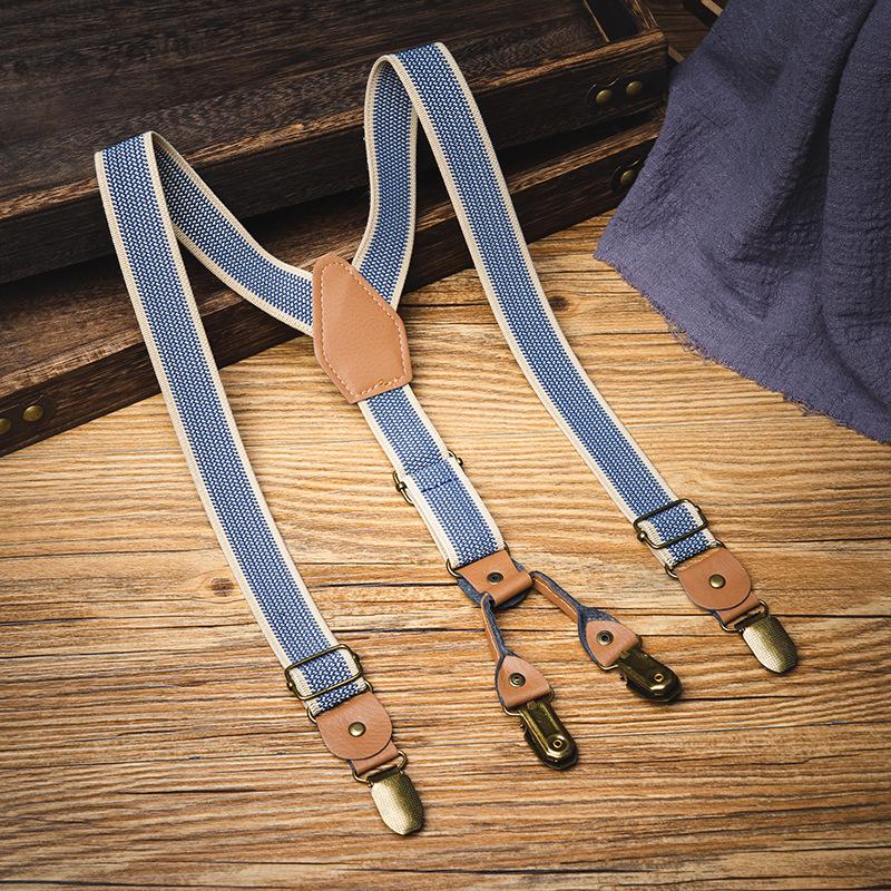 Children s Non-Slip Elastic Suspenders - Versatile Four-Clip Straps for Big and Small Kids