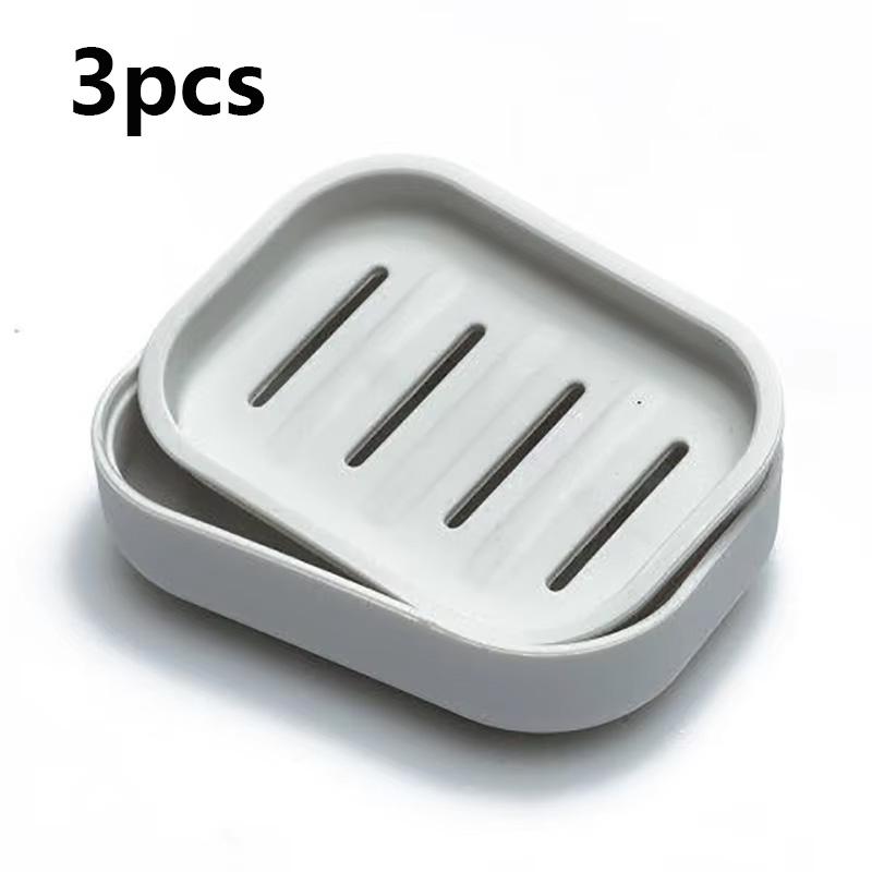 1Pcs Portable Soap Dishes Double-layer Plastic Soap Box Household Bathroom Drain Soap Tray Bathroom Soap Box With Cover